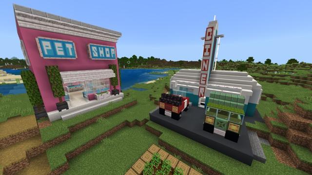 Screenshot of the Minecraft Bedrock Marketplace product Cute Shops created by KiwiStars.