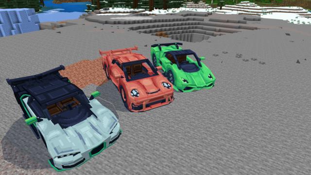 Screenshot of the Minecraft Bedrock Marketplace product Cars Add-on created by Kora Studios.