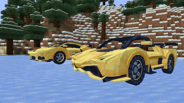 Screenshot of the Minecraft Bedrock Marketplace product Cars Add-on created by Kora Studios.