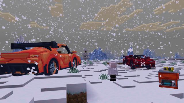 Screenshot of the Minecraft Bedrock Marketplace product Cars Add-on created by Kora Studios.