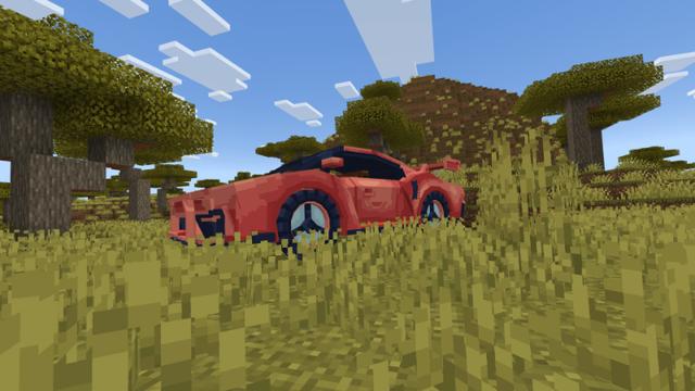 Screenshot of the Minecraft Bedrock Marketplace product Cars Add-on created by Kora Studios.