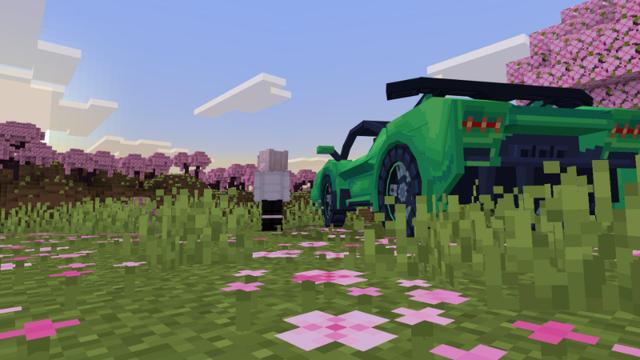 Screenshot of the Minecraft Bedrock Marketplace product Cars Add-on created by Kora Studios.
