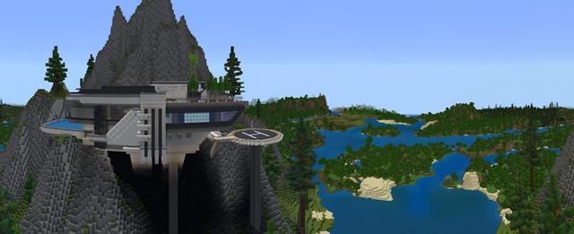 Panorama of the Minecraft Bedrock Marketplace product Hacker Mansion created by Kora Studios.