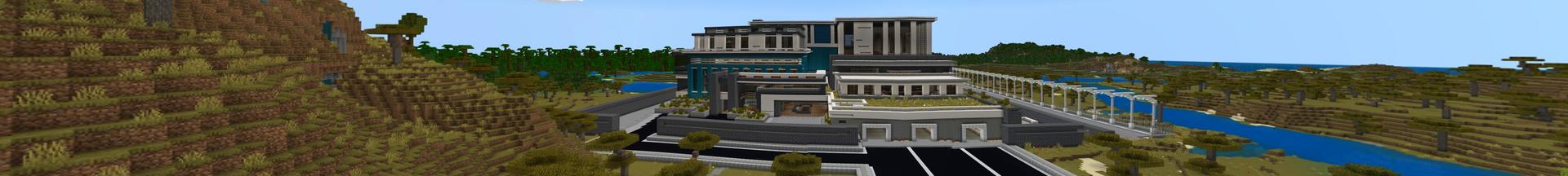 Panorama of the Minecraft Bedrock Marketplace product Mansion Bunker created by Kora Studios.