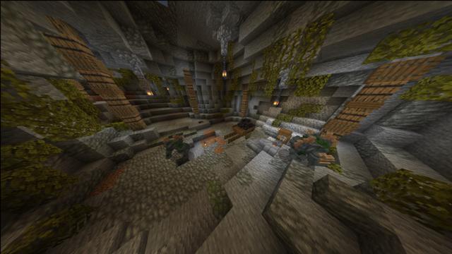 Screenshot of the Minecraft Bedrock Marketplace product Mining Town created by Kora Studios.