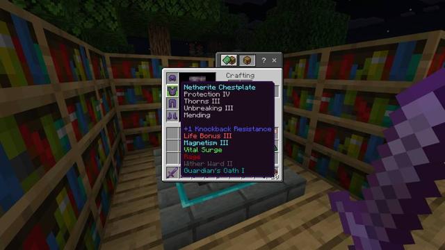 Screenshot of the Minecraft Bedrock Marketplace product More Enchants created by Kora Studios.