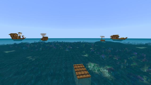 Screenshot of the Minecraft Bedrock Marketplace product Raft Survival created by Kora Studios.