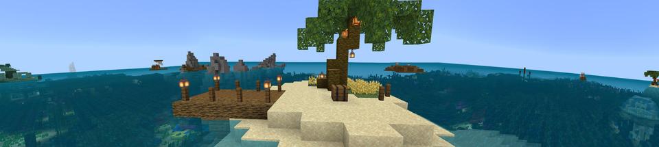 Panorama of the Minecraft Bedrock Marketplace product Survival Island created by Kora Studios.