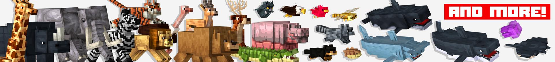 Panorama of the Minecraft Bedrock Marketplace product Animals Add-On created by Kreatik Studios.