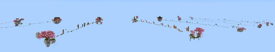 Panorama of the Minecraft Bedrock Marketplace product Anime Skyblock Parkour created by Kreatik Studios.