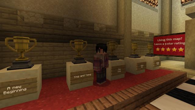 Screenshot of the Minecraft Bedrock Marketplace product Anime Skyblock Parkour created by Kreatik Studios.