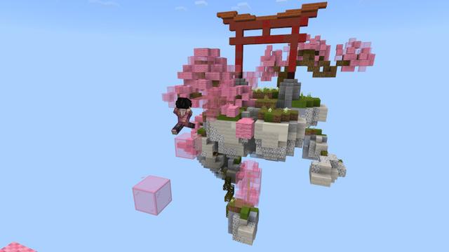 Screenshot of the Minecraft Bedrock Marketplace product Anime Skyblock Parkour created by Kreatik Studios.
