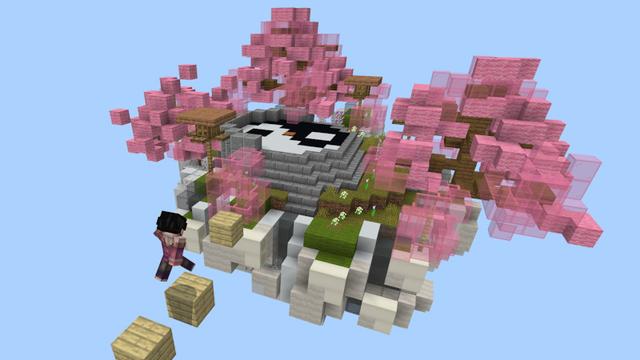 Screenshot of the Minecraft Bedrock Marketplace product Anime Skyblock Parkour created by Kreatik Studios.