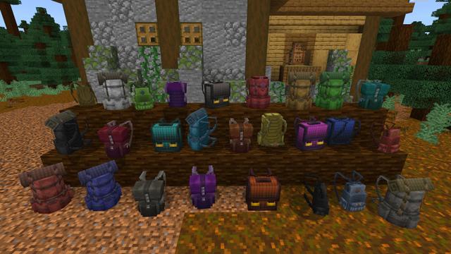 Screenshot of the Minecraft Bedrock Marketplace product BACKPACKS: CRAFTABLE! created by Kreatik Studios.
