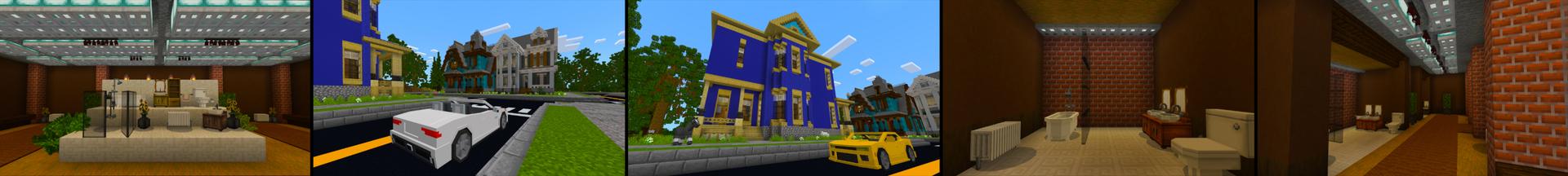 Panorama of the Minecraft Bedrock Marketplace product Bathroom Furniture created by Kreatik Studios.