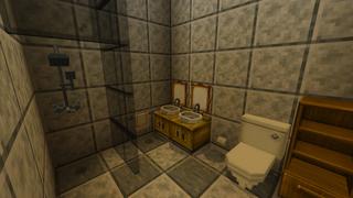 Screenshot of the Minecraft Bedrock Marketplace product Bathroom Furniture created by Kreatik Studios.