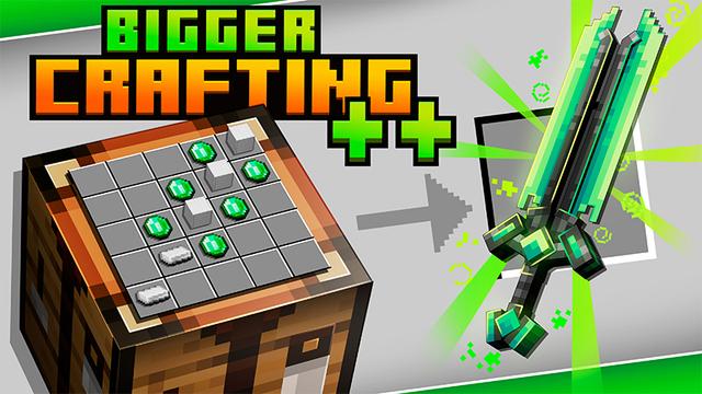 Thumbnail of the Minecraft Bedrock Marketplace product BIGGER CRAFTING ++ created by Kreatik Studios.
