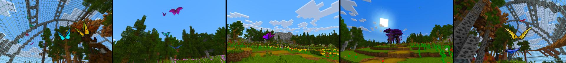 Panorama of the Minecraft Bedrock Marketplace product Butterflies created by Kreatik Studios.