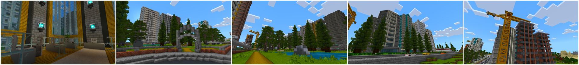 Panorama of the Minecraft Bedrock Marketplace product City Cars created by Kreatik Studios.