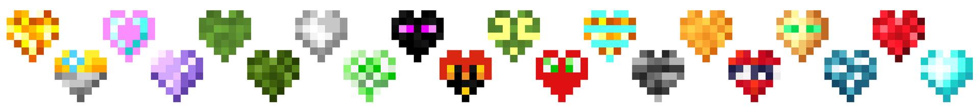 Panorama of the Minecraft Bedrock Marketplace product CUSTOM HEARTS EVOLVE created by Kreatik Studios.