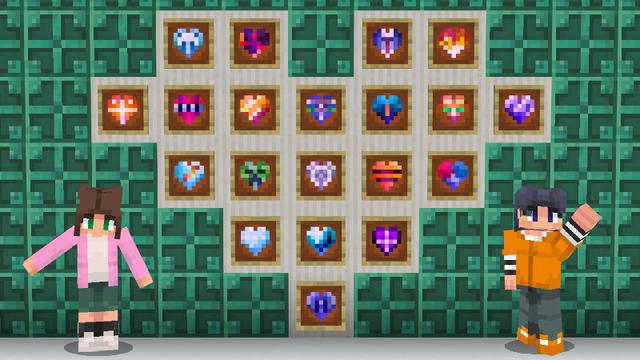 Screenshot of the Minecraft Bedrock Marketplace product Custom Hearts Add-On created by Kreatik Studios.