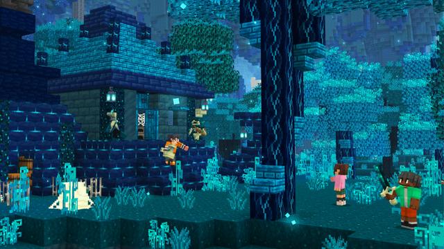 Screenshot of the Minecraft Bedrock Marketplace product Deep Dark Dimension Add-On created by Kreatik Studios.