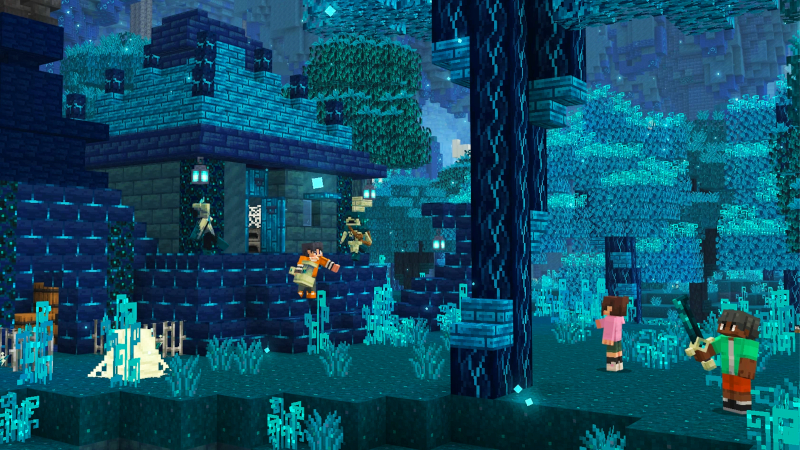 Screenshot of the Minecraft Bedrock Marketplace product Add-On „Deep Dark Dimension“ created by Kreatik Studios.
