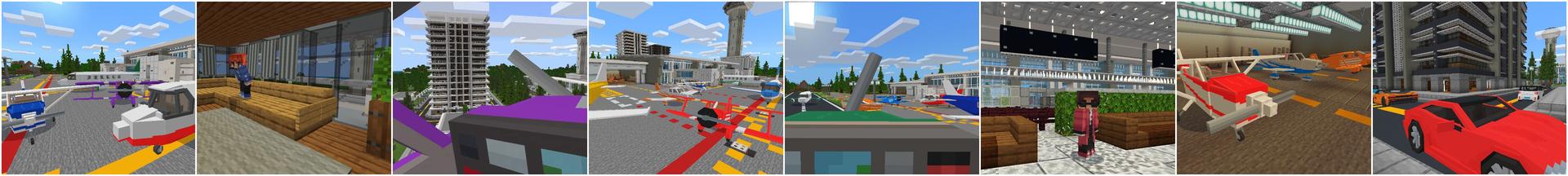 Panorama of the Minecraft Bedrock Marketplace product Fun Planes created by Kreatik Studios.