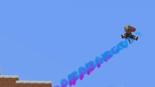 Screenshot of the Minecraft Bedrock Marketplace product Jetpacks++ created by Kreatik Studios.