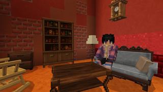 Screenshot of the Minecraft Bedrock Marketplace product Living Room Furniture created by Kreatik Studios.