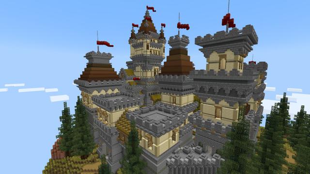 Screenshot of the Minecraft Bedrock Marketplace product Lucky Block Skyblock Castle created by Kreatik Studios.