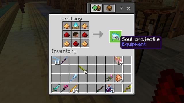Screenshot of the Minecraft Bedrock Marketplace product MAGIC WEAPONS + ARMORS created by Kreatik Studios.
