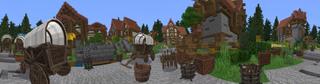 Panorama of the Minecraft Bedrock Marketplace product Medieval City Life created by Kreatik Studios.