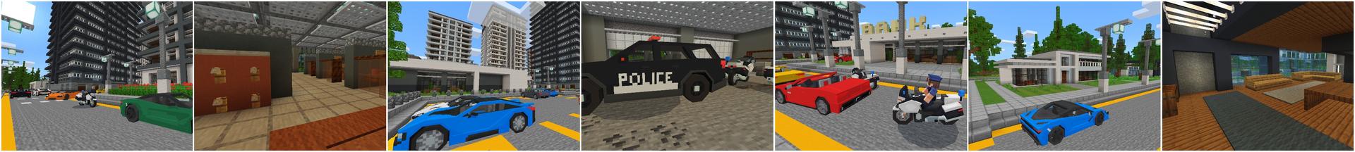 Panorama of the Minecraft Bedrock Marketplace product Mega City: Police Pursuit created by Kreatik Studios.