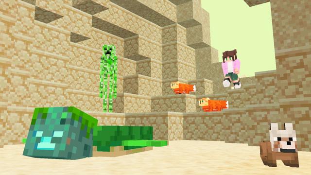 Screenshot of the Minecraft Bedrock Marketplace product Mob Fusion Add-On created by Kreatik Studios.