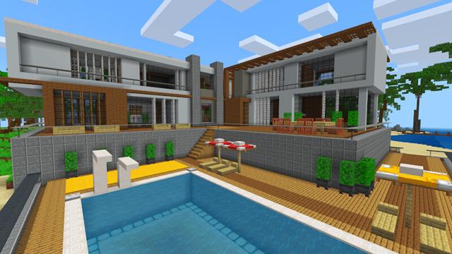 Screenshot of the Minecraft Bedrock Marketplace product Modern Beach House created by Kreatik Studios.