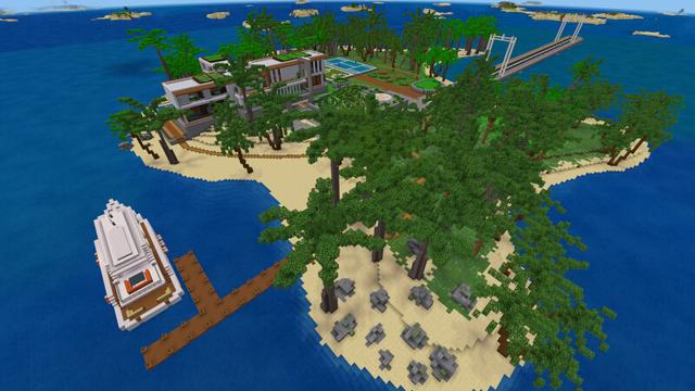Screenshot of the Minecraft Bedrock Marketplace product Modern Beach House created by Kreatik Studios.