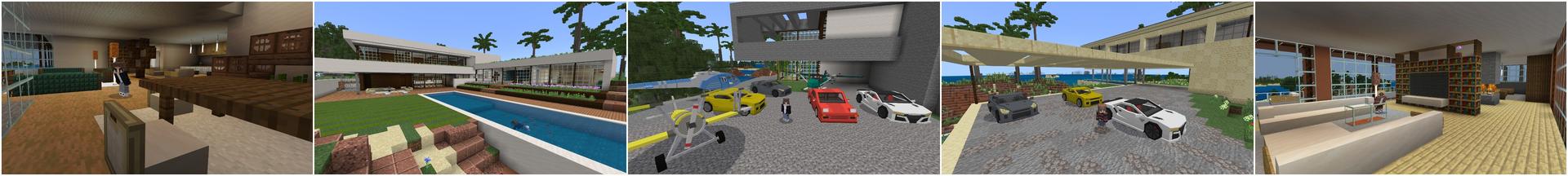 Panorama of the Minecraft Bedrock Marketplace product Modern City created by Kreatik Studios.