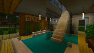 Screenshot of the Minecraft Bedrock Marketplace product Modern House 4 created by Kreatik Studios.