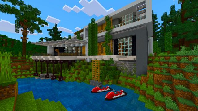 Screenshot of the Minecraft Bedrock Marketplace product Modern Villa created by Kreatik Studios.