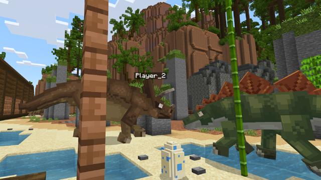Screenshot of the Minecraft Bedrock Marketplace product MORPH INTO DINOSAURS created by Kreatik Studios.