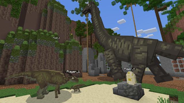Screenshot of the Minecraft Bedrock Marketplace product MORPH INTO DINOSAURS created by Kreatik Studios.