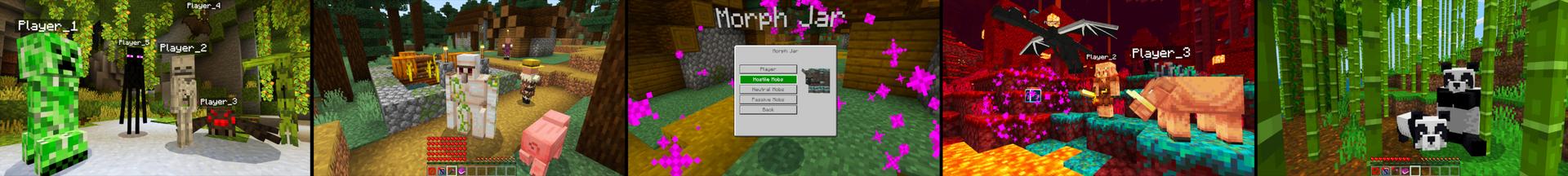 Panorama of the Minecraft Bedrock Marketplace product MORPH INTO MOBS created by Kreatik Studios.