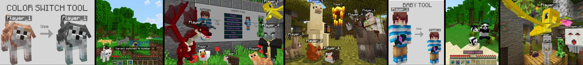 Panorama of the Minecraft Bedrock Marketplace product MORPH PACK! created by Kreatik Studios.