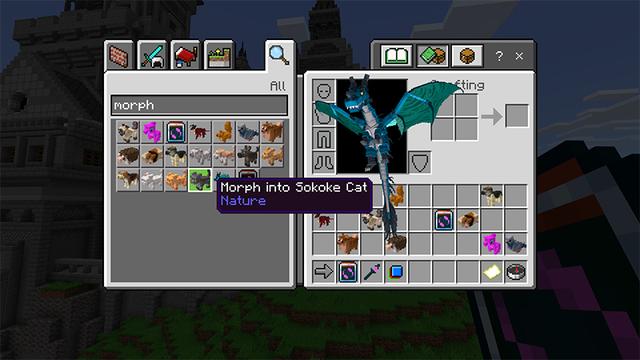 Screenshot of the Minecraft Bedrock Marketplace product MORPH PACK! created by Kreatik Studios.