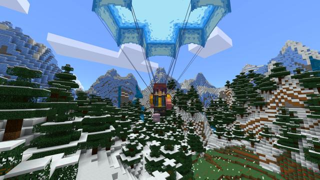 Screenshot of the Minecraft Bedrock Marketplace product Parachutes created by Kreatik Studios.