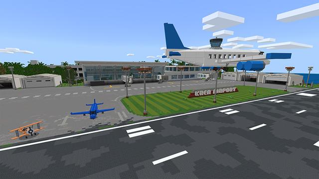 Screenshot of the Minecraft Bedrock Marketplace product Planes Airport created by Kreatik Studios.