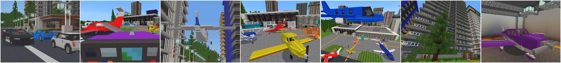 Panorama of the Minecraft Bedrock Marketplace product PLANES: City World created by Kreatik Studios.