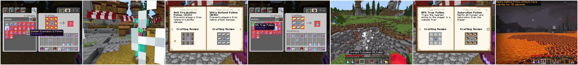 Panorama of the Minecraft Bedrock Marketplace product Potions++ (CRAFTABLE) created by Kreatik Studios.