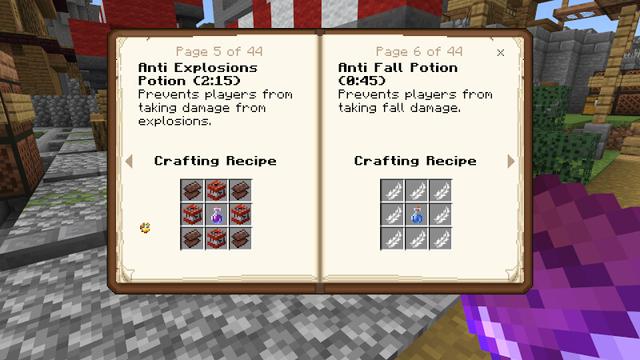 Screenshot of the Minecraft Bedrock Marketplace product Potions++ (CRAFTABLE) created by Kreatik Studios.